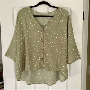 Sage Green Spotted Blouse